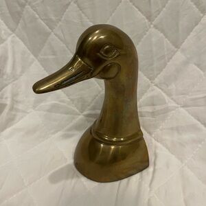 Brass Duck Head Sculpture